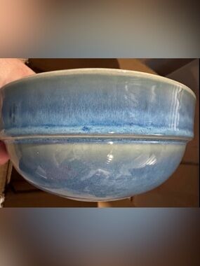 Anthropologie Blue and Aqua Glazed Ceramic cereal bowls set of 4